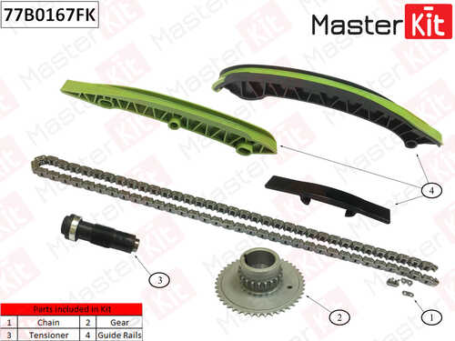 MASTERKIT 77B0167FK Комплект цепи ГРМ! MB C204/C207/E212 1.8i 09>