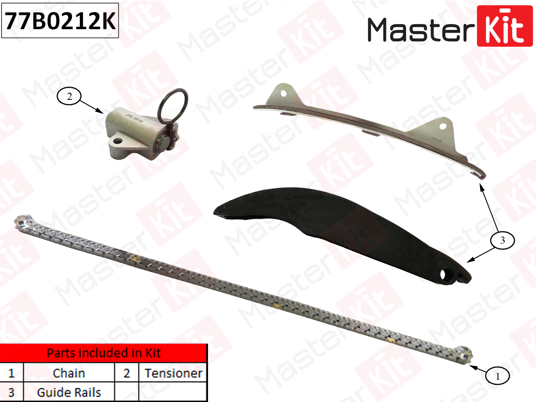 MASTERKIT 77B0212K Комплект цепи ГРМ! Hyundai I30/I40/Sonata/Tucson G4NB 10>