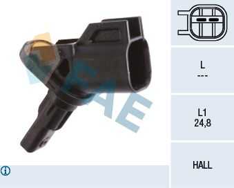 FAE 78180 Датчик ABS! передний Mazda 3/5, Volvo C30/S40/V50, Ford Focus/Mondeo 1.4-2.5i/TDCi 03>