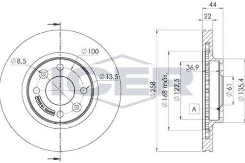 ICER 78BD3108 Диск тормозной передний! Renault Clio 0.9/1.2/1.5dci 12>