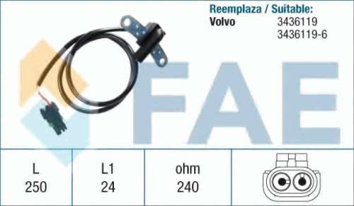 FAE 79020 Датчик положения коленвала! Volvo 440/460/480 1.7i/T 88>