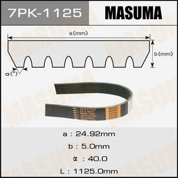 MASUMA 7PK1125 Ремень поликлиновый! Nissan Juke/Tiida, Renault Megane/Scenic 2.0i 16V/1.9DCi 02>