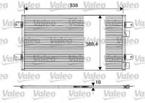 VALEO 817701 Радиатор кондиционера! D1=10.9, D2=14.3 Dacia Logan,Renault Megane 1.4-2.0/1.5DCi 04>