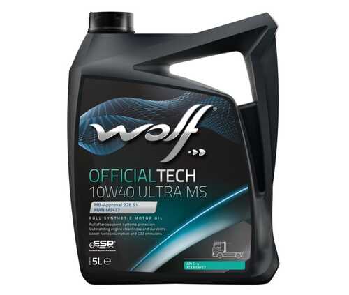 WOLF 8307317 Моторное масло OFFICIALTECH 10W40 ULTRA MS 5L