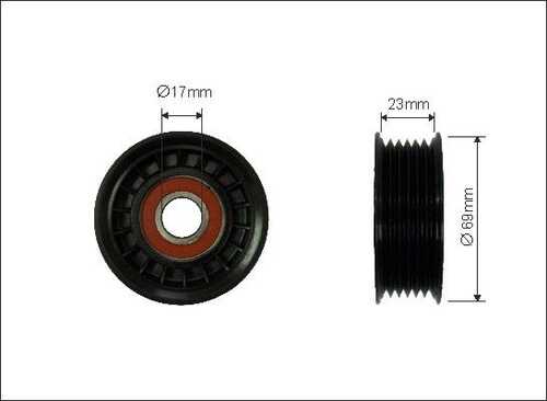 CAFFARO 8493 Ролик генератора Ford Focus, C-Max 1.8-2.0, Mazda 3, Volvo C30, S40 04-12 (без натяжителя)