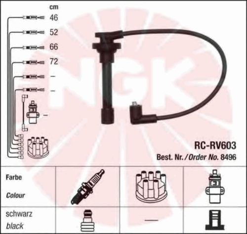NGK 8496 Комплект проводов зажигания