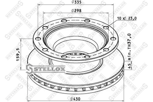 STELLOX 85-00810-SX Диск тормозной 430/290x45/159.5 10n-335-23 вентилир с креплением ротора ABS