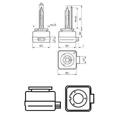 PHILIPS 85415WHV2C1 Лампа! XENON (D1S) 35W 12V PK32d-2 L=83 d=9 WhiteVision gen 2