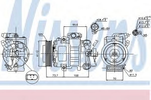 NISSENS 89026 Компрессор кондиционера! Skoda Fabia 1.2i 02-08