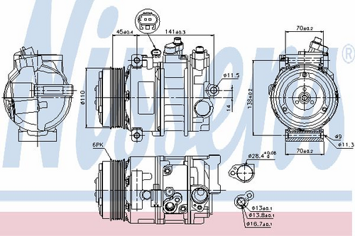 NISSENS 89039 Компрессор кондиционера! MB W203 1.8-3.2 00>