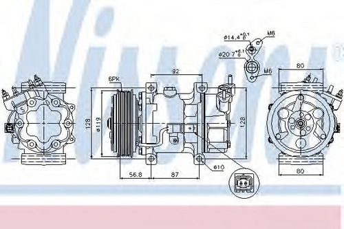 NISSENS 89053 Компрессор кондиционера! Citroen C3 04-07