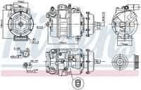 NISSENS 890637 Компрессор кондиционера! с обгонной муфты VW T5 2.5 TDi 03>