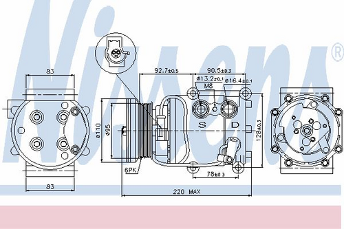 NISSENS 89071 Компрессор кондиционера! Ford Focus 1.4/1.6/2.0 16V 98>