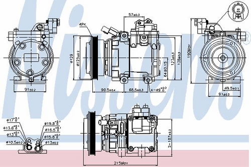 NISSENS 89082 Компрессор кондиционера! Hyundai Elantra 1.6i 00-06