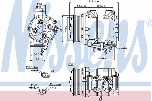 NISSENS 89242 Компрессор кондиционера! Honda Accord 2.0 03>