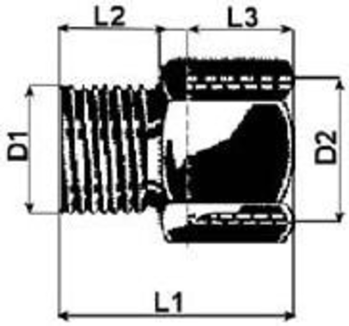 WABCO 893 180 034 4 Переходник штуцер-гайка M16-m22 (м) L30 SW27