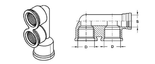 WABCO 8934018184 Адаптер тройник заменен на 893 997 795 4