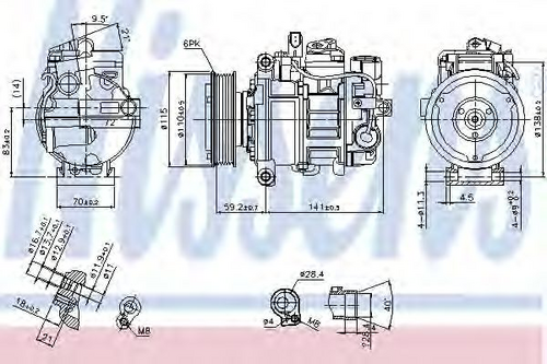 NISSENS 89384 Компрессор кондиционера! DENSO Audi A4 1.6/3.0 00-08