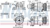 NISSENS 89590 Компрессор кондиционера! Ford Transit 06>, Citroen Jumper 06>