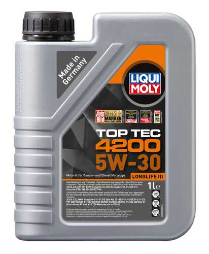 LIQUIMOLY 8972 LiquiMoly 5W30 Top Tec 4200 (1L) масло моторное! синт. API SM/CF, ACEA A3/B4/C3;Моторное масло;Масло ступенчатой коробки передач;Масло раздаточной коробки