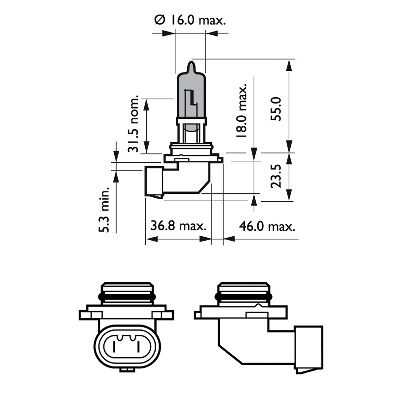 PHILIPS 9005WHVB1 Лампа! (HB3) 12V/65W/P20d ближнего/дальнего света WhiteVision в блистере