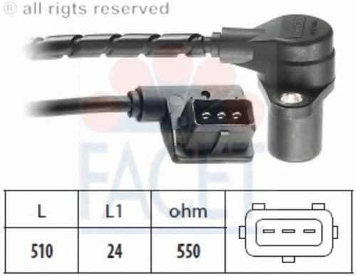 FACET 9.0065 Датчик положения коленвала, страна происхождения: италия