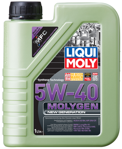 LIQUIMOLY 9053 LiquiMoly 5W40 Molygen New Generation (1L) масло моторное синт. API SN/CF, ACEA A3/B4