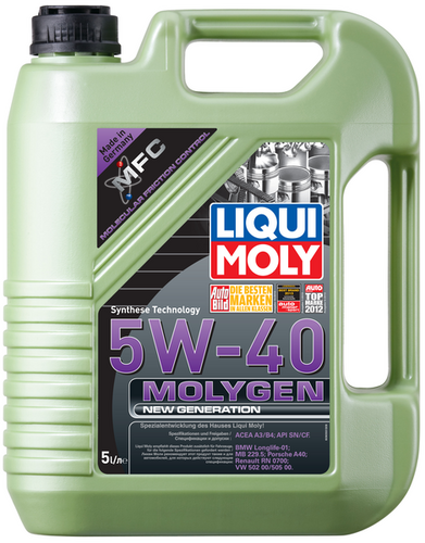 LIQUIMOLY 9055 LiquiMoly 5W40 Molygen New Generation (5L) масло моторное! синт. API SN/CF, ACEA A3/B4