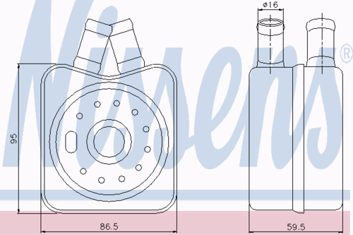 NISSENS 90608 масляный радиатор, двигательное масло