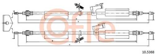 COFLE 92105368 Трос стояночного тормоза задн FORD FOCUS (II) all-FOCUS CMAX (кроме GHIA mod) (дисковые т