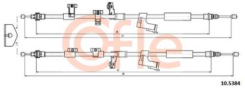 COFLE 92105384 Трос стояночного тормоза FORD Focus / C-MAX 10-