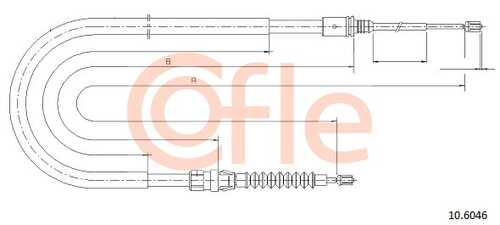 COFLE 92.10.6046 Трос стояночного тормоза задн PEUGEOT 308 Break/SW all 08-