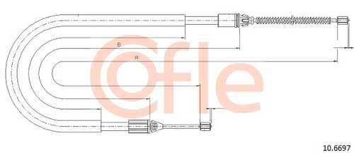 COFLE 92.10.6697 Трос ручника л.+п. Renault Megane Scenic 96>