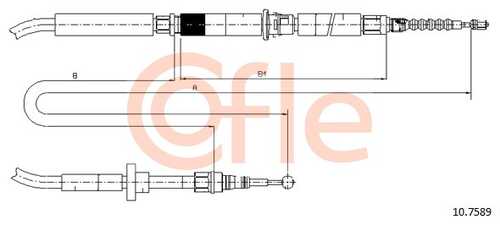 COFLE 92.10.7589 Трос стояночного тормоза AUDI: A6 ALLROAD 1925/1342/420 mm