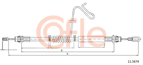 COFLE 92.11.5674 Трос стояночного тормоза FORD: TRANSIT RWD CAB DW 1270/1070 mm