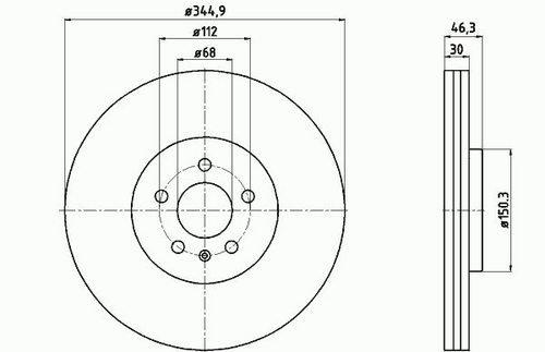 TEXTAR 92143903 Диск тормозной передний! Audi A4 1.8T/2.0TFSI/RS4 quattro 04>