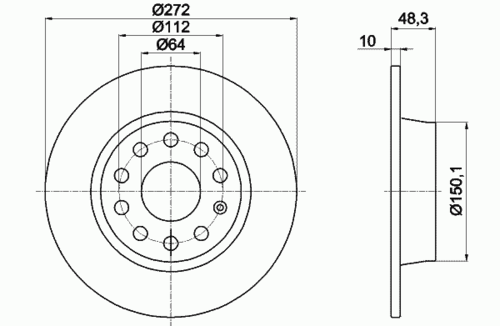 TEXTAR 92224903 Диск тормозной задний! Audi A3, Skoda Octavia/Superb, VW Golf/Jetta 1.2TSI-3.6 03>