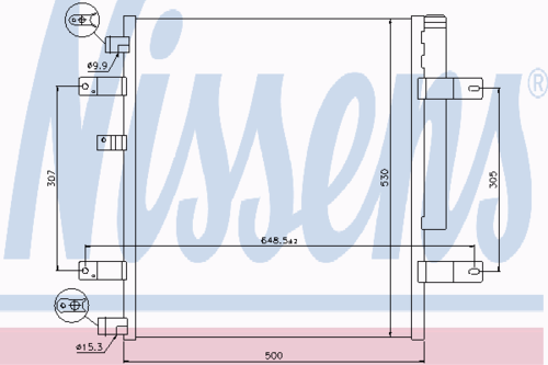 NISSENS 940094 Радиатор кондиционера! Aluminium/Aluminium 500x530x16MB Atego 05.04>