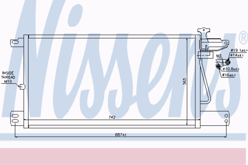 NISSENS 940198 Радиатор кондиционера! 742x365x16SCANIA R-Series 03.04>