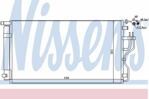 NISSENS 940208 [976062S500] радиатор конд. Hyundai ix35 09>, KIA Sportage 2.0i-2.4i 16V 09>