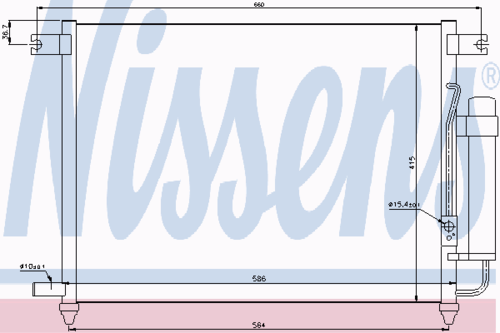 NISSENS 94641 AVA DW5061 [96539634] радиатор кондиционера Chevrolet Aveo, Daewoo Kalos 1.4 06>