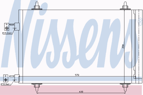 NISSENS 94758 BH7403547=AVA CN5230 [6455CY] радиатор кондиционера Citroen C4, Peugeot 307 1.4-2.0 03>