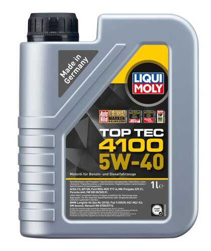 LIQUIMOLY 9510 LiquiMoly 5W40 Top Tec 4100 (1L) масло моторное! синт. API SN/CF, ACEA A3/B4/C3