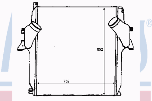 NISSENS 96972 Интеркулер алюминий 852x752x52 MB Actros 04.97