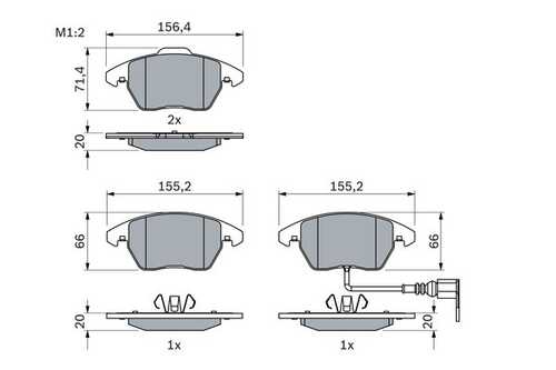 BOSCH 986424797 0 986 424 797 колодки дисковые п. Audi A3 диск 15'/16', VW Golf V 1.4-2.0TD диск 15' 03>