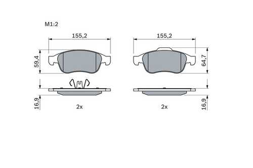 BOSCH 986494441 0 986 494 441 колодки дисковые передние! с антискрип. пластинами Renault Megane Sedan/Duster 08>