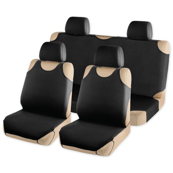 ARNEZI A0508015 Комплект чехлов-маек на сиденья с подголовниками однотонный черный 6 предметов
