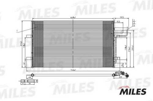 MILES ACCB000 Радиатор кондиционера (конденсор)