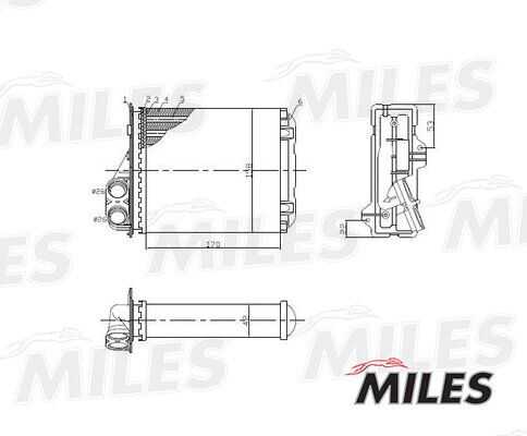 MILES ACHM001 Радиатор отопителя (МЕХ. сборка) RENAULT LOGAN/DUSTER/SANDERO 1.2-2.0/1.5D 04-)