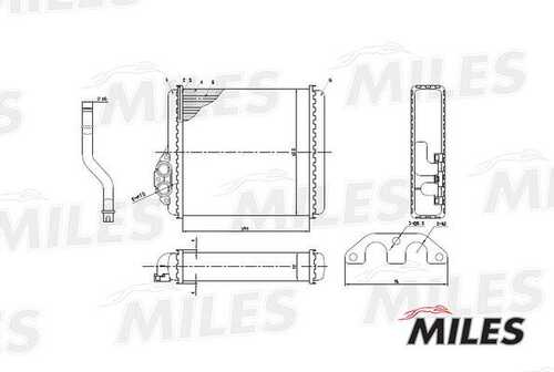 MILES ACHM012 Радиатор отопителя VOLVO 400/460/480 1.6-2.0/1.9TD 88-96 (10013160/211117/0020